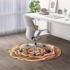 Elegant Rose Floral Round Rug Brown and  Beige Non-Slip Floor Mat Washable 2D Flat Print Area Rug for Living Room Bedroom Decor