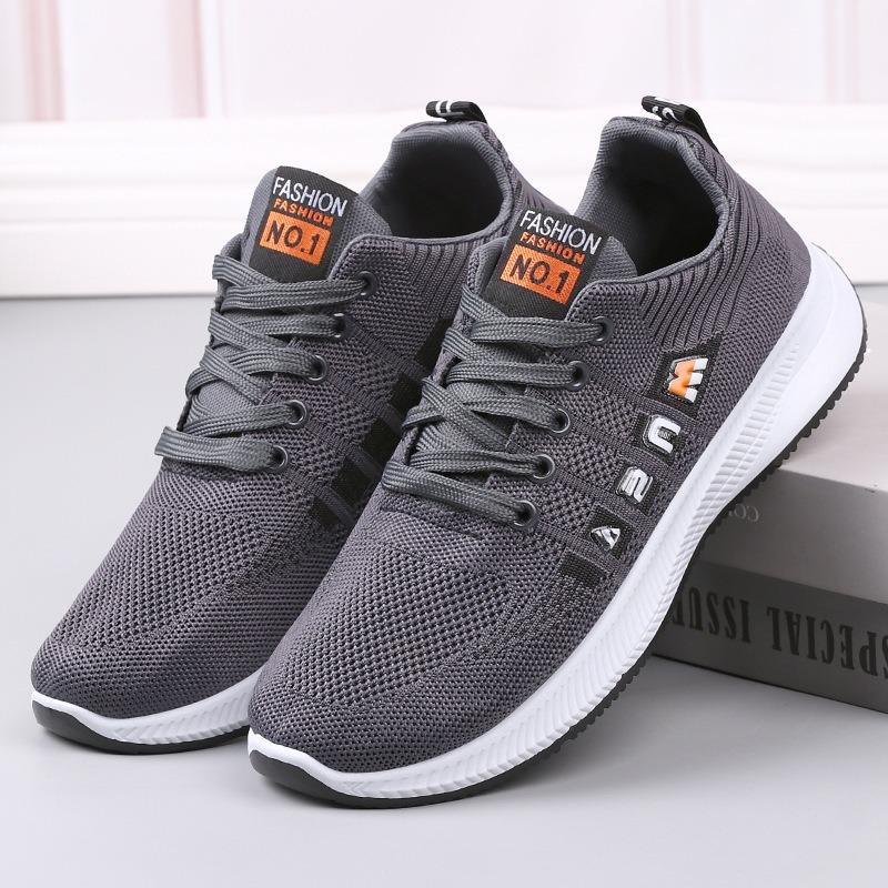 Men New Trendy Mesh Sneakers, Breathable Lightweight Soft Sole Versatile Casual Running Shoes, Foreign Trade Wholesale