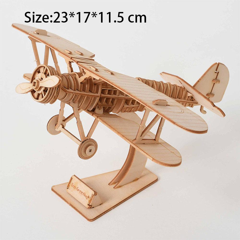 3D Sailboat Plane Wooden Puzzle Assembly Model Puzzle DIY Crafts Building Kit Toys For Birthday Christmas Gifts Home Decoration