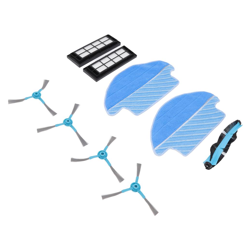 9 Pcs Vacuum Parts Replacement Main Brush Side Brush Filter Mop Vacuum Cleaner Accessories Kit for Conga 3090