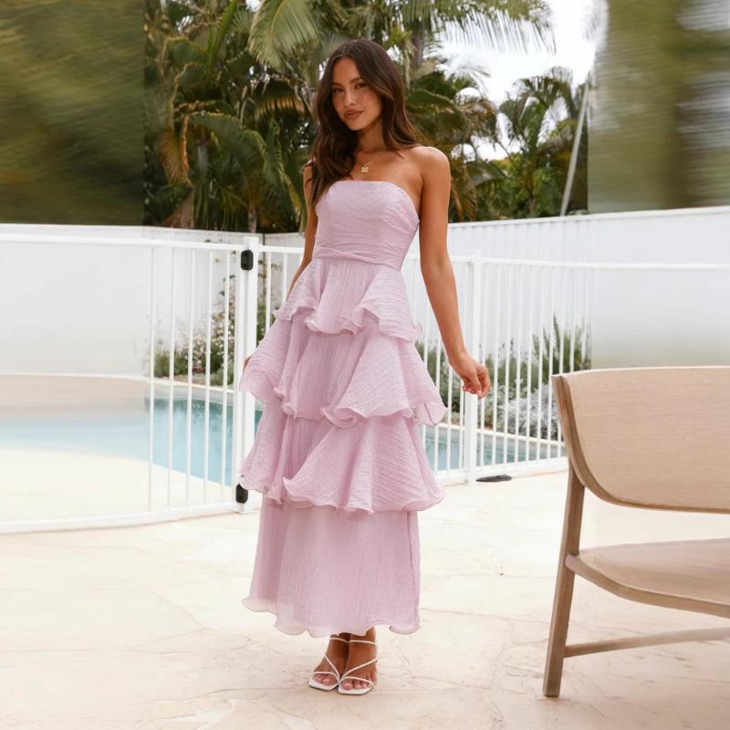 Women's Summer Sexy Fashion Strapless Backless Cake Dress