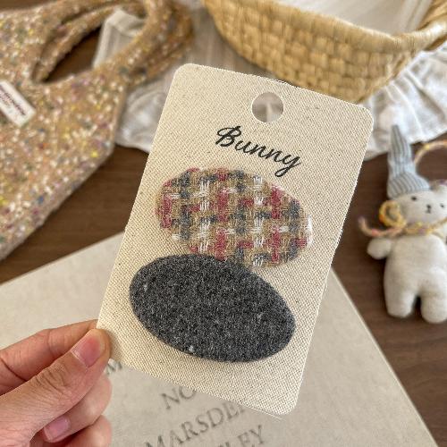 Japan and South Korea Xiaoxiang Style Pattern Oval Bb Clip Temperament Hairpin High-end Girl Broken Hair Headdress Bangs Hair Accessories Hairpin