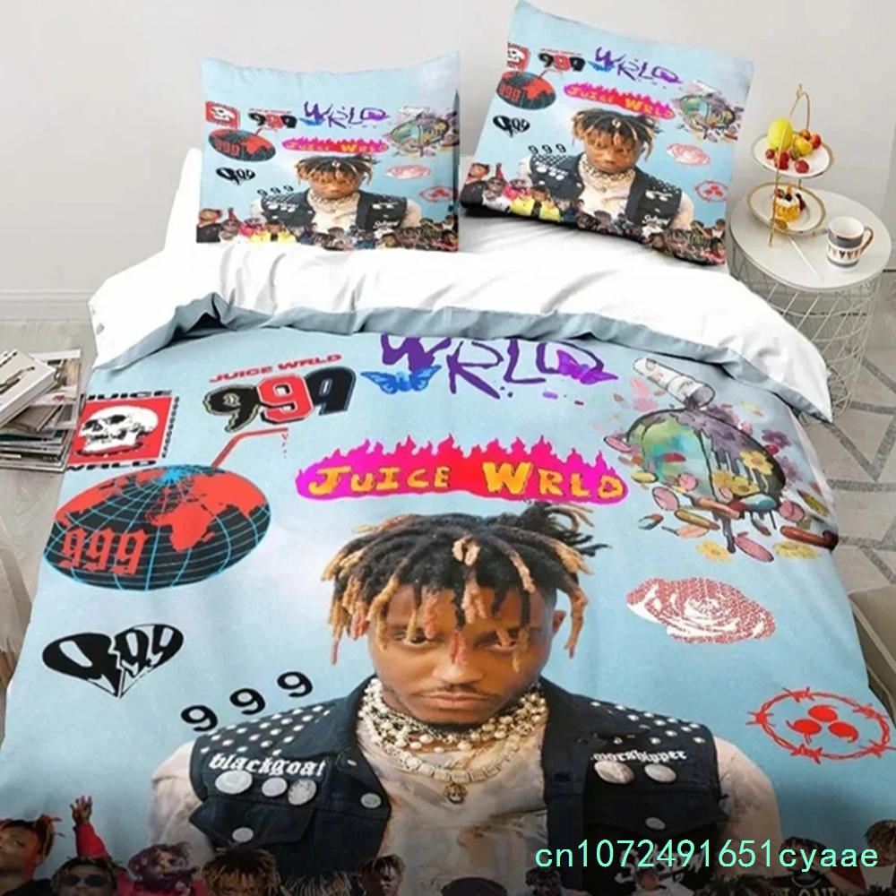 Rap Singer Juice Wrld 3D Print Bedding Set Single Twin Full Queen King Size Bed Set Adult Kid Bedroom Bedding Gift