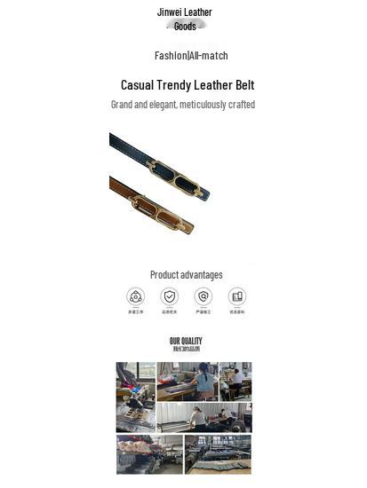 Echtes Leder Damen Schmal Europäisch Amerikanisch Mode Gürtel mit Dekorativem Legierungs Schnalle