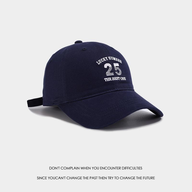 

версія високоякісної бейсболки з вишивкою літерами великий обхват голови глибокий верх чоловічі та жіночі кепки ретро обличчя маленький козирок приплив Adjustable (55-59cm) Темно-синій