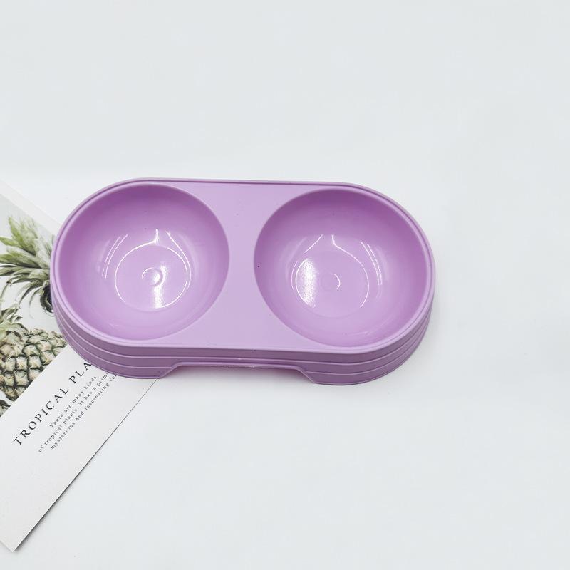 

Двойная миска для питомца, Легко чистить, Круглая миска для кошки, Простая утолщенная миска для еды, Миска для питомца конфетного цвета фиолетовый