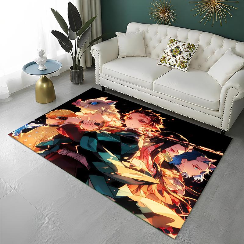 Cartoon Demon Slayer Anime Kamado Nezuko Tanjirou Carpet Rug for Playroom Bedroom Living Room Sofa Home,kid Non-slip Floor Mat