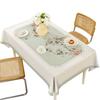 1PC Plant Flower Pattern Dining Table Cloth Retro Elegant PVC Rectangular Tablecloth Waterproof Oil-proof Wear-resistant Durable
