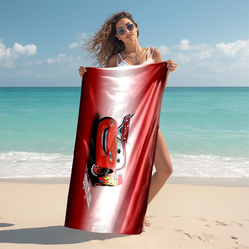 Lightning McQueen Beach Towel Outdoor Camping Beach Towel for Vacation Swim Outdoor Pool Absorbent Bath Towel