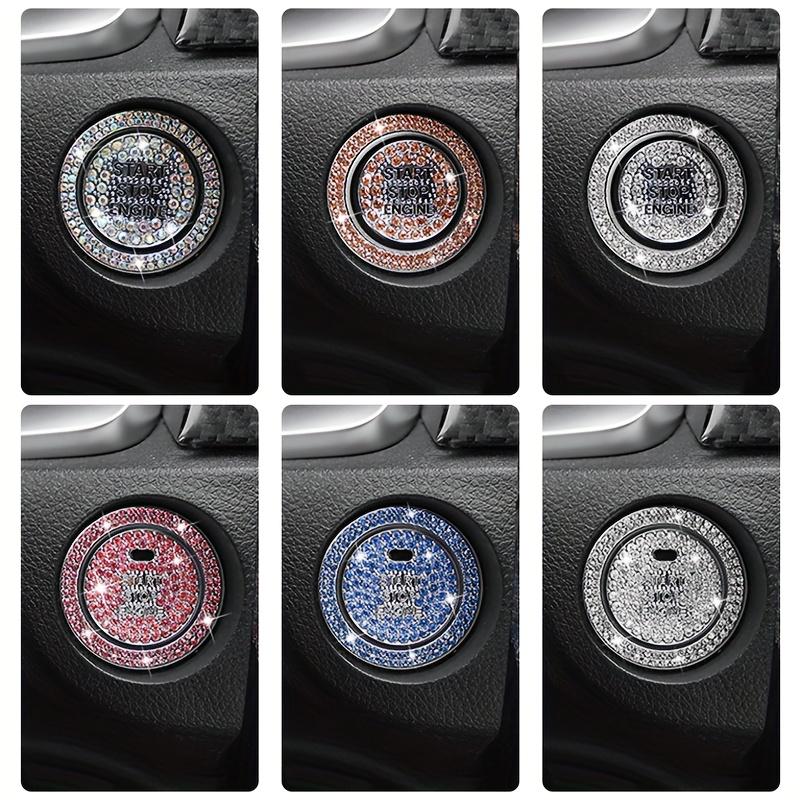 Car One-Button Start Decoration Sticker Ring Switch Button Protection Sticker Cover Interior Button Sticker Crystal Inlaid Universal Product