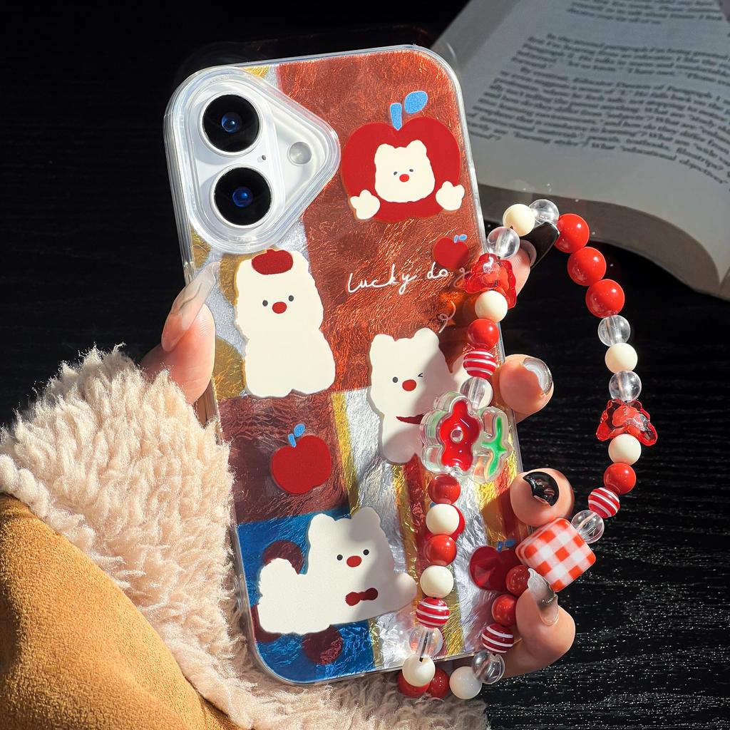 Bracelet Chain Shockproof Phone Case For iPhone 12 Funda iPhone 11 13 15 14 16 Pro Max 12promax Hard Plastic Cover With Lanyard