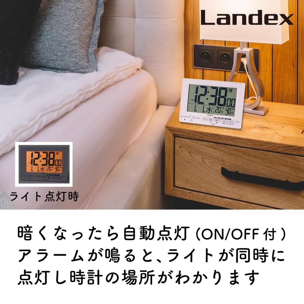 Landex Neo Plus Timer Wecker, Funkgesteuert, Weiß, Digitaler Timer mit Licht und Automatischer Ein/Aus-Funktion, YT5278WH