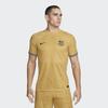 Nike Patterned Lines Print Short Sleeve Soccer Jersey, Away Player Edition, Barcelona Men Tops Yellow DJ7642-715