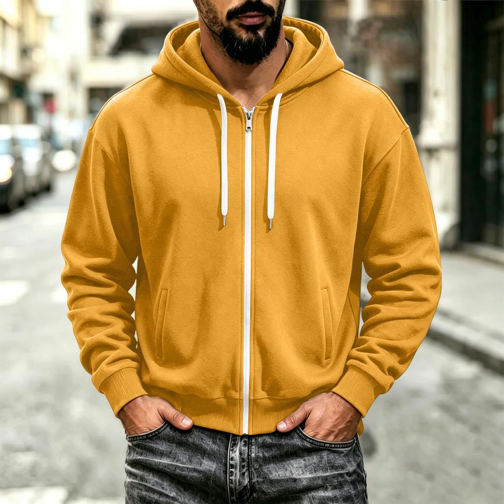 Men's Casual Zip-Up Hoodie Sweatshirt Jacket with Pockets for Everyday Wear