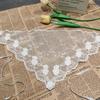 Embroidered Lace Triangle Headscarf Hollow-out Pastoral Style Hair Scarf Wraps Woven Floral White Lace Skirt Hair Accessories