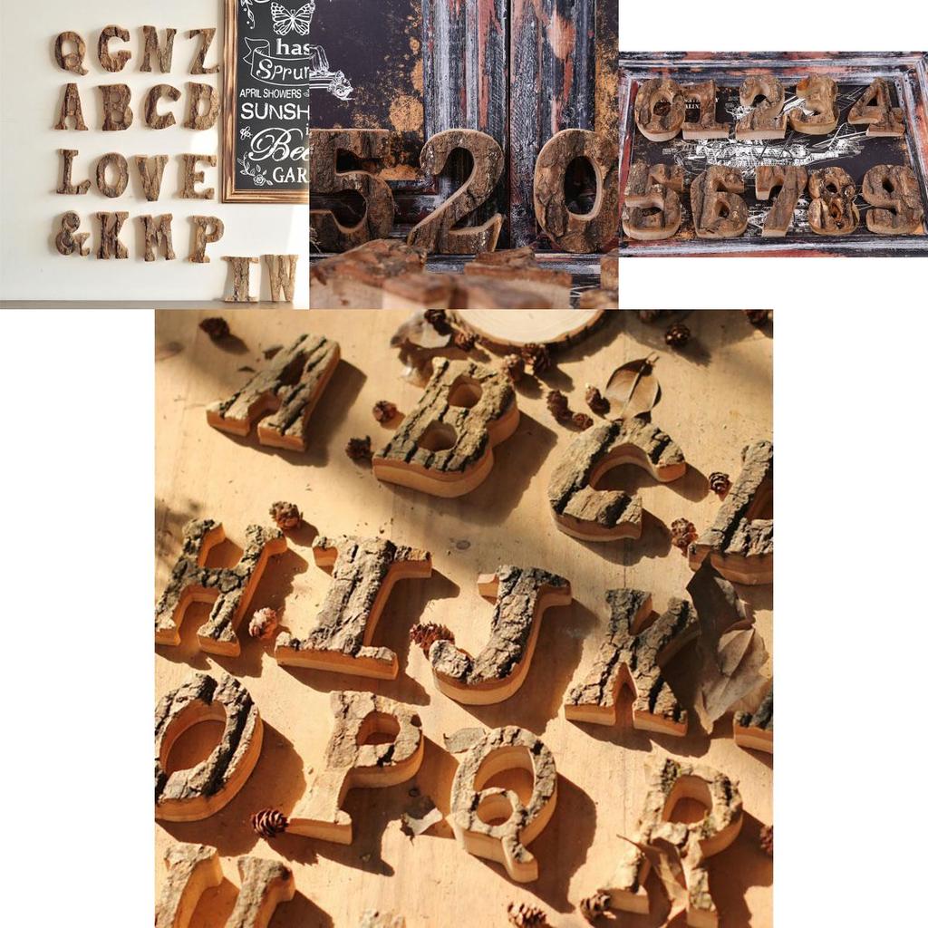 Classic Design Wood Alphabet And Number Wall Hanging Plaque For Timeless Home Decoration