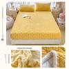 Winter Plush Taffeta Velvet Fitted Bed Sheet - Thick, Non-Slip Coral Fleece Flannel Cover