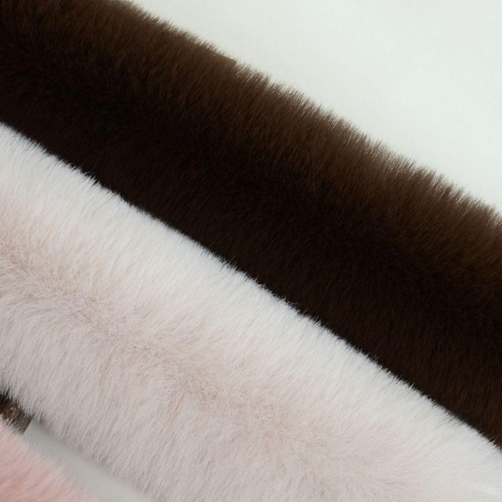 Fashionable 130cm Fake Fur Long Scarf Solid Color Thick Winter Fluffy Scarf Fur Decor Soft Long Strip Scarf Autumn Winter