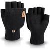 Women Winter Half Finger Thick Warm Gloves, Fashion Plush Flip Knitted Gloves Suitable For Outdoor Sports