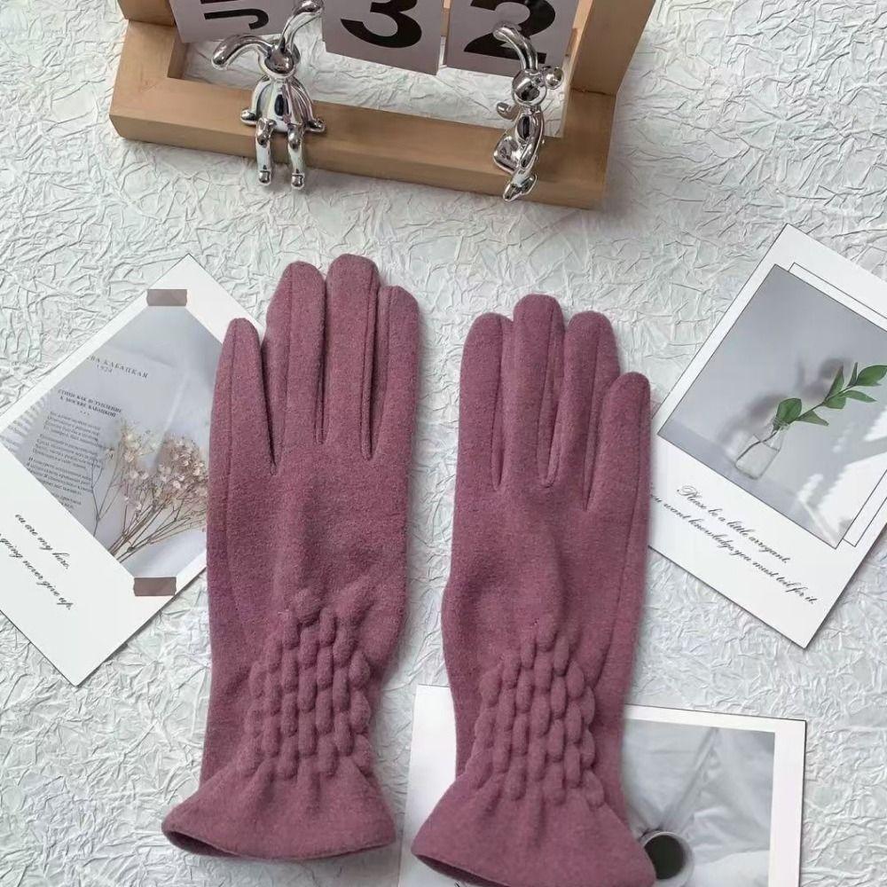 Fashion Lady Glove Mitten Women Touch Screen Gloves New Full Fingers Suede Gloves