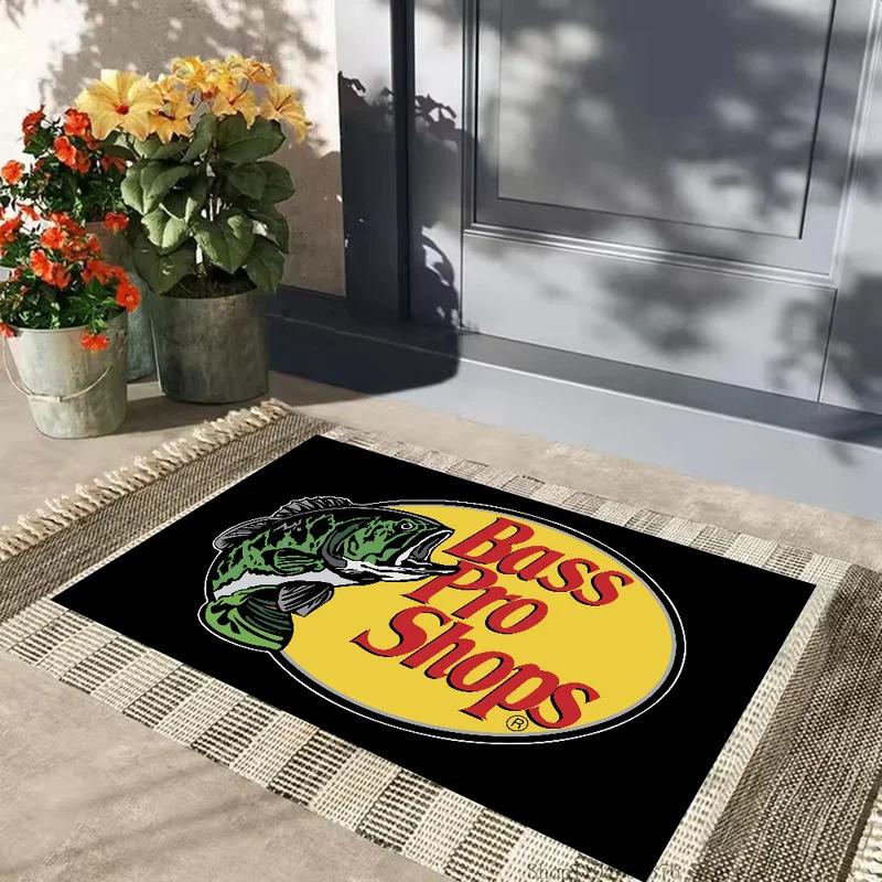 VIKAMA Bass Pro Shops Fußmatte Saugfähig Rutschfest Teppich Heimdekoration Küche Badezimmer Teppich Fußmatte Angeln Jagd Thema