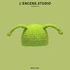 Cute Knitted Woolen Hat Unisex Warm Ear Protection Cartoon Green All-Match Cap Spring Autumn Winter Ideal For Men And Women