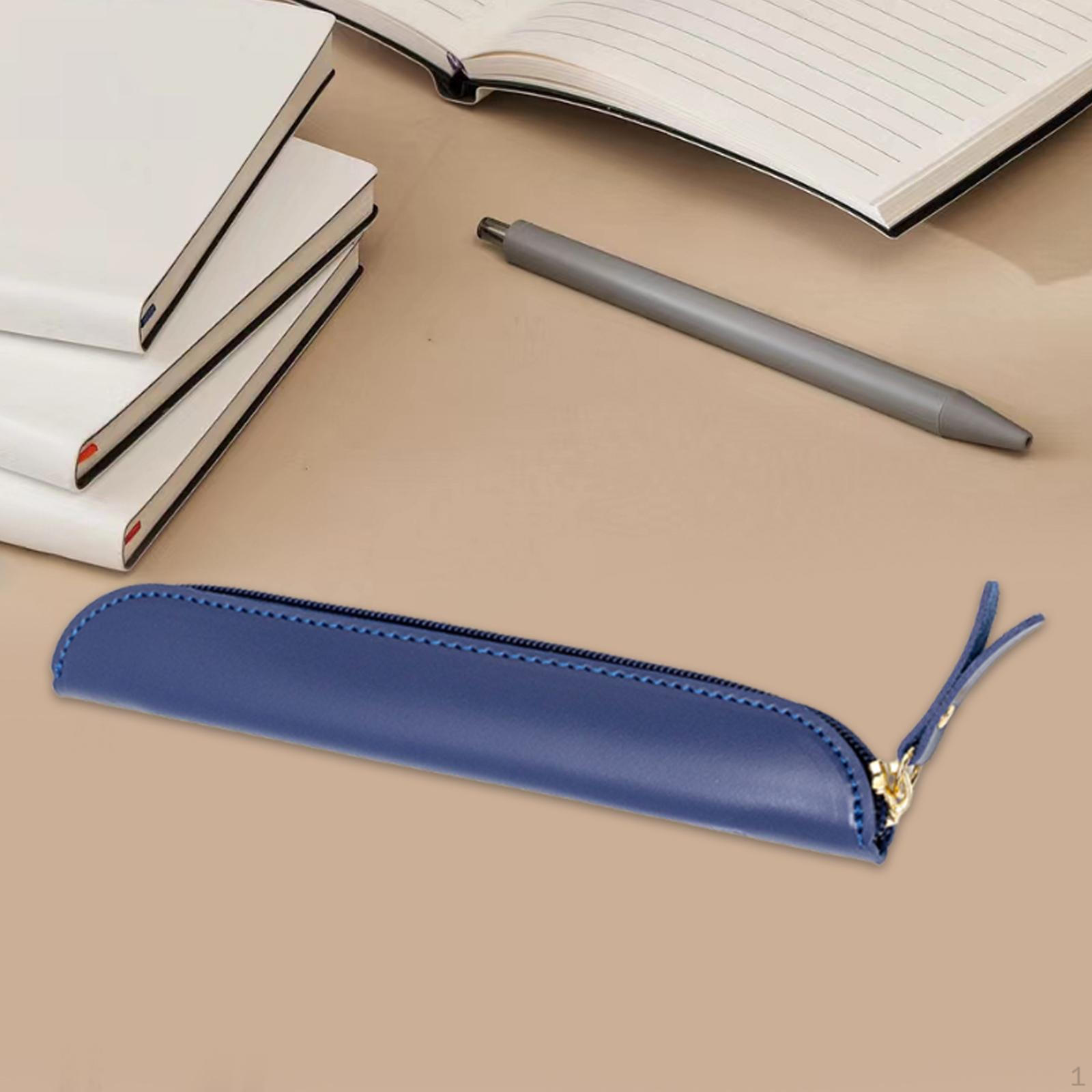 

Pen Bag Pencil Case Lightweight Thin Aesthetic Organizer Pouch Stationery Box for School Traveling синий
