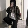 Women's Oversized Retro Camo Zipper Hoodie - Autumn Casual Style