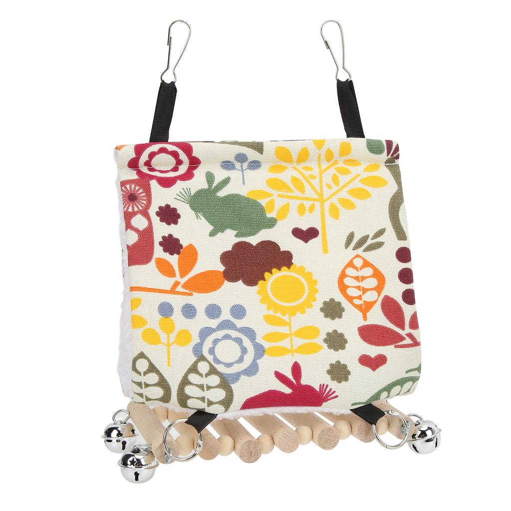 Bird Hammock Suspension Bridge Winter Warm Hanging Bird Nest House with Bell for Parrot Pet