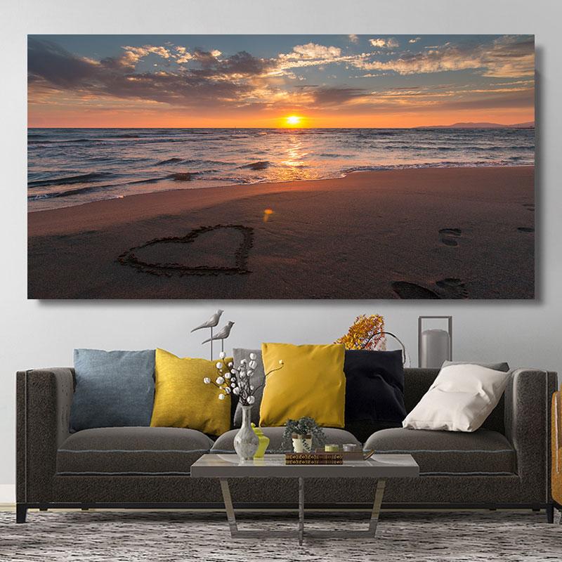 Natural Modern Seascape Wall Pictures Landscape Beach Sea Ocean Canvas Painting Wall Art Posters for Living Room Decor Cuadros
