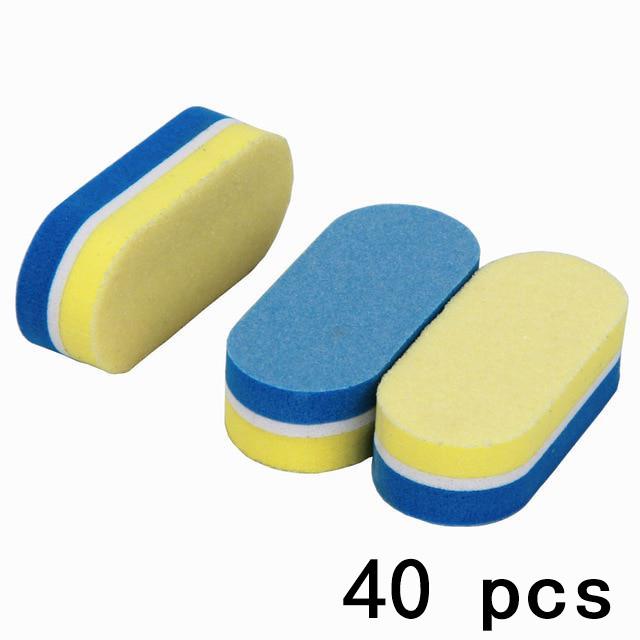 

40 шт., мини-микс, красочные пилочки для ногтей, губка для шлифования, профессиональные маникюрные буферные пилочки, инструмент для полировки ногтей Yellow&Blue