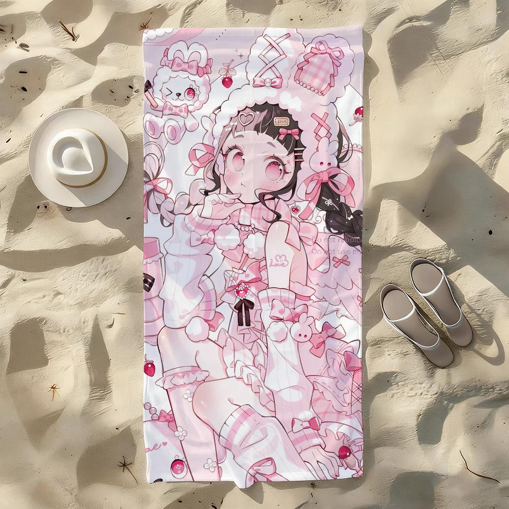 Sweet Kawaii Candy Girls Towel For Swim Yoga Gym Quick Drying Soft and skin-friendly Beach Towels All-Season