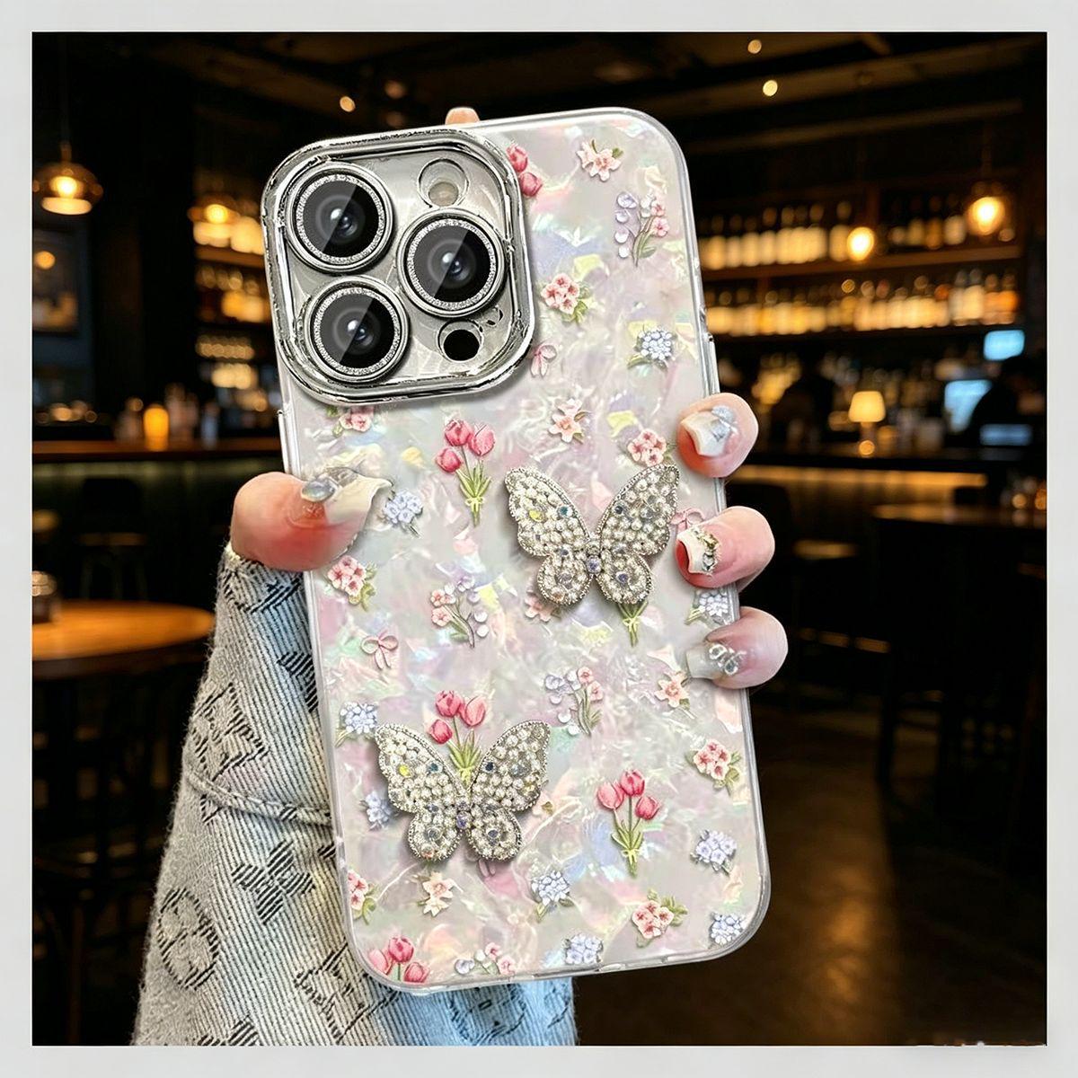 

Floral 3D Bow Texture Phone Case for Apple 17 Pro Max/15 Pro/13/12 Pro iPhone 17 Pro