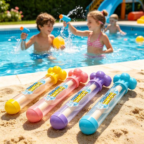 Water Sprayer Pull-out Type Cartoon Shape Kids Water Toy Reusable with Round Handle Sprayer Toy for Pool Games
