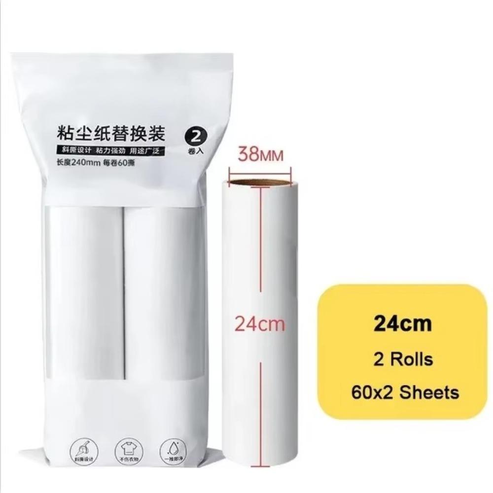 

Клейкий отрывной ролик для одежды и волос с длинной ручкой, ручной ролик для удаления ворса для дома 2Rolls 24cm Paper