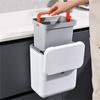 Hanging Kitchen Trash Can with Lid 9L Large Capacity Compost Bin for Under Sink or Countertop