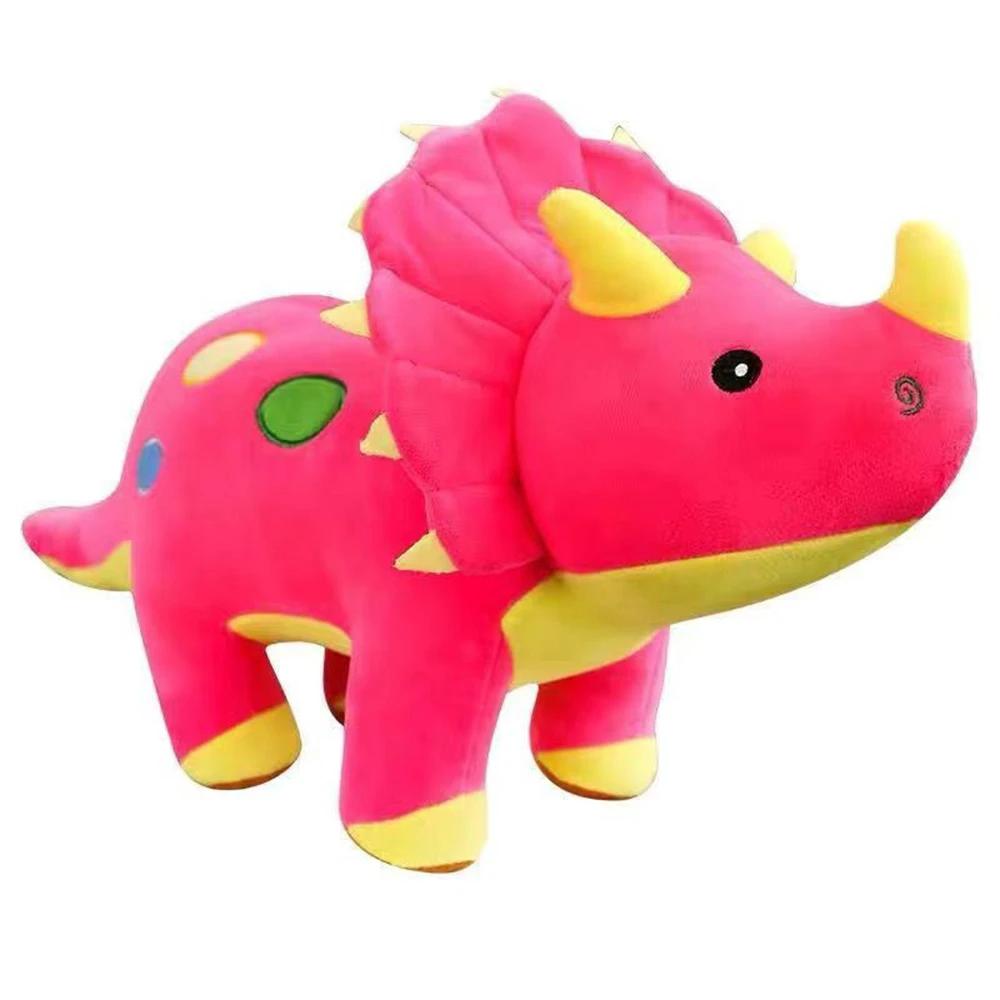 40CM Triceratops Plush Toy Spotted Dinosaur Kingdom Sleep Soothing Throw Pillow Doll Super Soft To Give Children Birthday Gifts