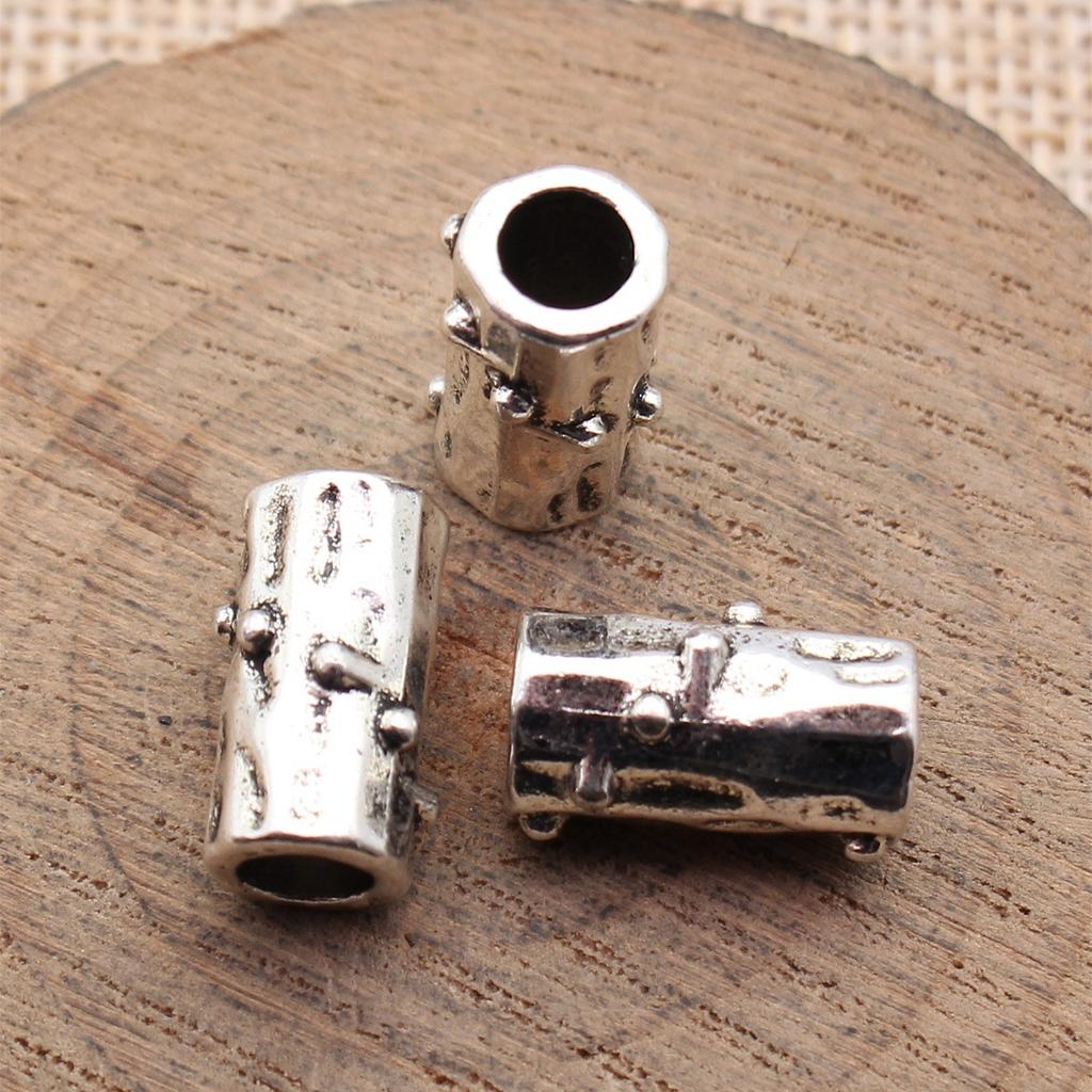 Hammered Texture Tube Spacer Beads Alloy Loose Beads For DIY Bracelet Dreadlocks Hair Braiding Jewelry Making Parts