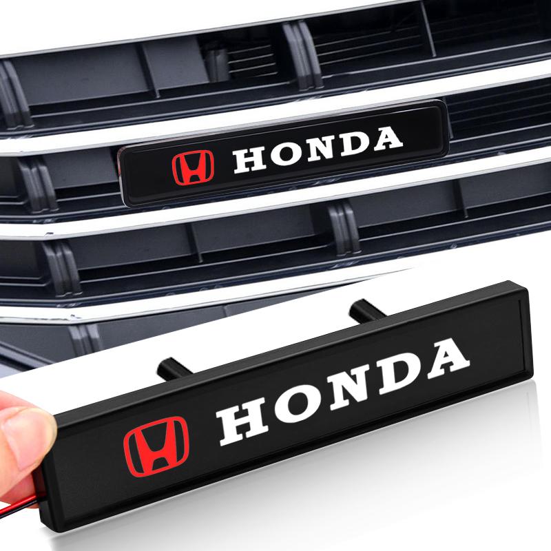 Car Front Grille Sticker Badge Head Grill R LINE Emblem LED Light For Honda CBR300RR CBR600RR CBR1000RR CBR500R CBR650F VFR800 1200 VTX1300