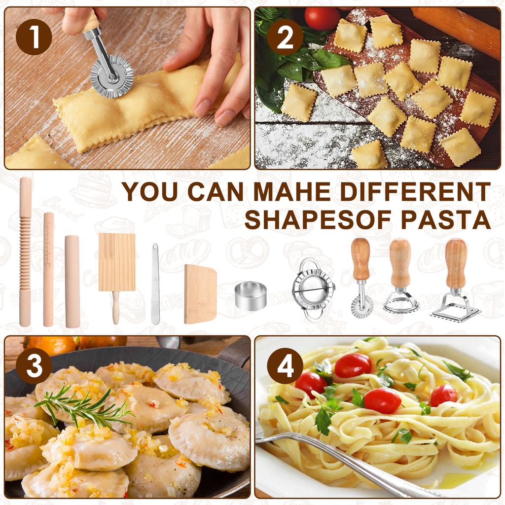 9/11pcs Italian pasta dumpling food making tool set multifunctional and efficient Italian pasta handmade making set
