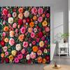 Outdoor Garden Poster Shower Curtain Vintage Window Wall Growing Floral Plants Polyester Fabric Shower Curtains Bathroom Decor