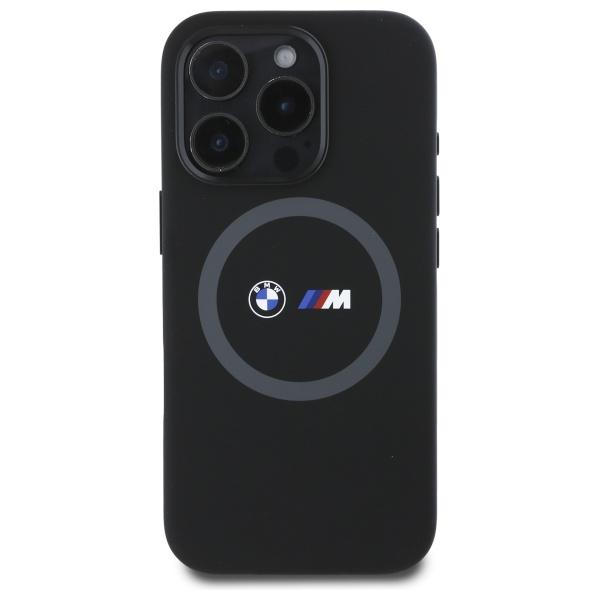 BMW Bmhmp16X23Srok Iphone 16 Pro Max     6.9 Black Hardcase M Silicone Printed Ring Magsafe
