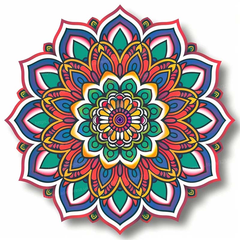 Mandala Néon Créatif Sticker Mural Salle de Bain Salon Décorations d'Arrière-plan Papier Peint Autocollant Décoration de Maison Autocollants M951