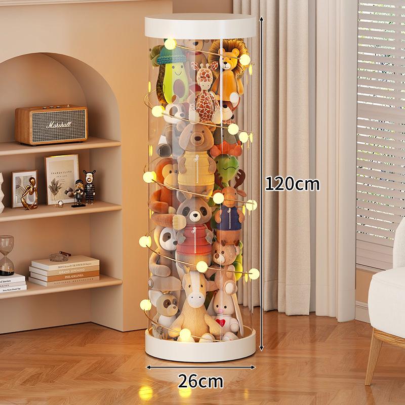 Large Capacity Transparent Toy Storage Bucket for Dolls and Plush Toys