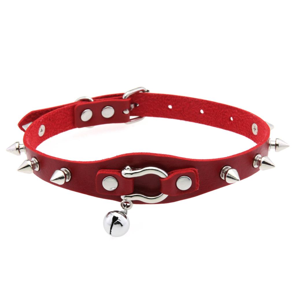 Collana girocollo nera borchiata Rivetto Borchia Punk Rock Campanellino Ecopelle Gotico Collare Donna Chocker Ragazze Harajuku Costume Gioiello Gotico