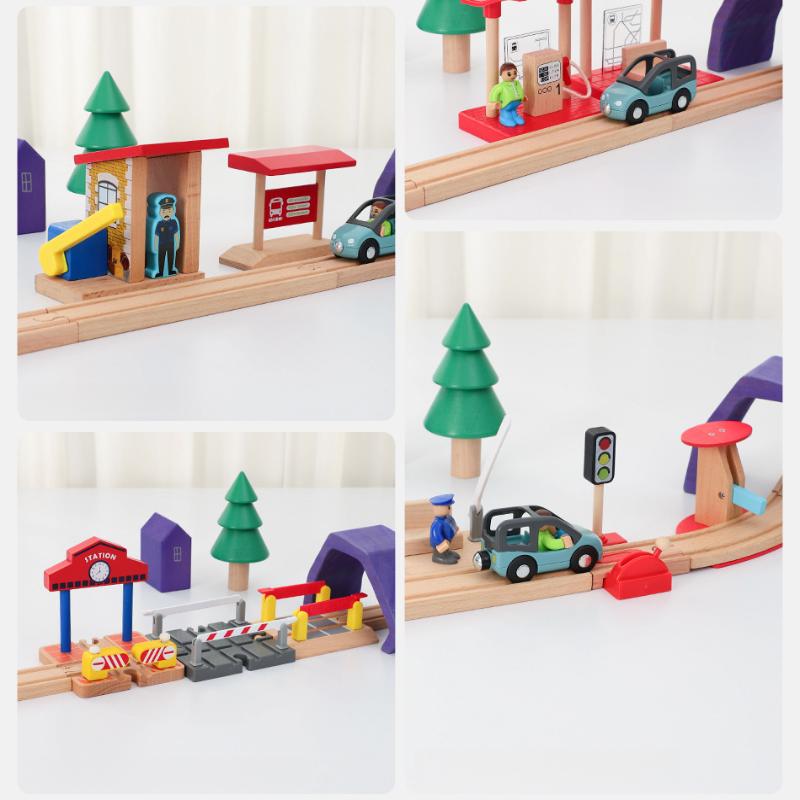 All Kinds Wooden Tunnel Station Platform Wooden Train Track Accessories fit for Brand Wooden Railway Track Toys for Children