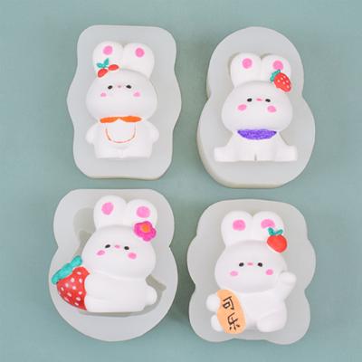 Stampo in Silicone per Decorazione Torta Fondente Coniglio Cartone Animato, Stampo per Pasticceria Cioccolato Caramelle Gelato Fai da Te, Strumento per Cottura