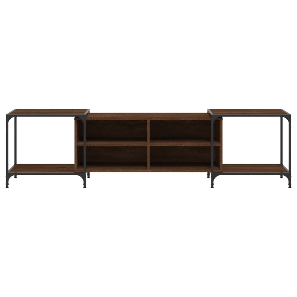 TV Cabinet Brown Oak Effect 203 x 37 x 50 cm Particleboard