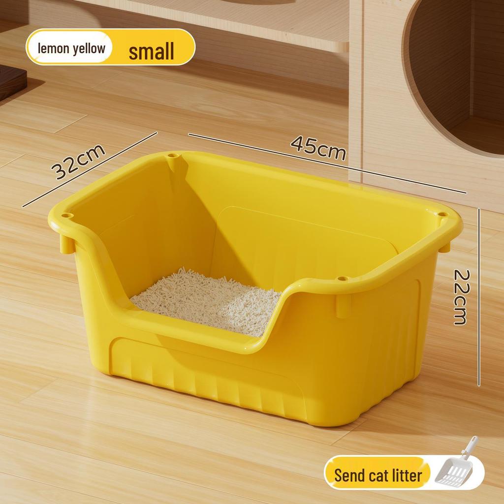 Extra Large Odor-Proof Anti-Splash Cat Litter Box and Open Pet Poop Tray