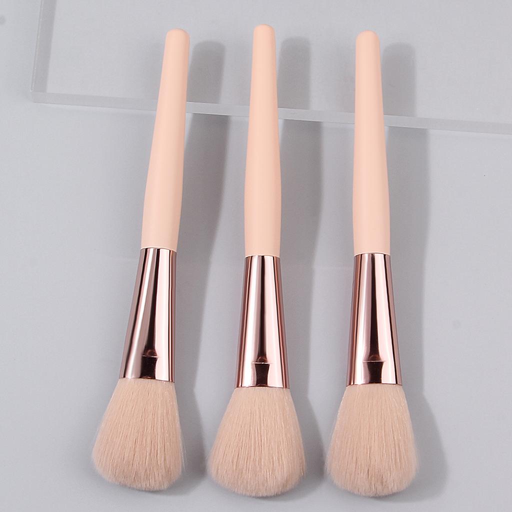 3PCS wooden handle makeup brush, blush brush, highlight brush, contour brush, special facial beauty tools for makeup artists